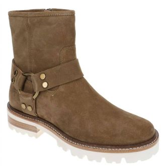Frye Womens Olivia Harness Short Suede Comfort Boots In Almond