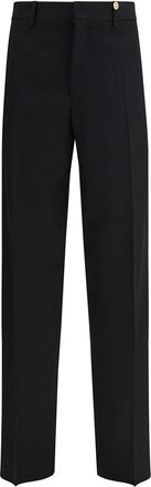 Versace Black Flat Front Trousers