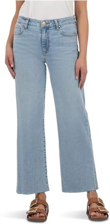 Kut from the Kloth Charlotte High Rise Culottes With Raw Hem Jeans In Block
