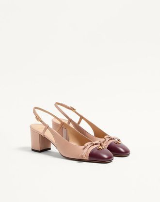 Valentino Garavani D&eacute;collet&eacute; Slingback Valet Du Roi In Capretto 60Mm Donna ROSE CANNELLE/GRANATO 36.5