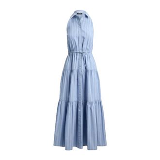 Ralph Lauren Abito camicia a balze a righe - - Dresses - Donna - Blu - S