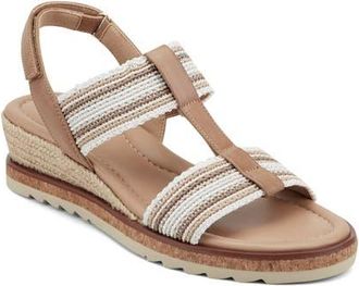 Easy Spirit Selene Wedge Sandal in Dark Natural at Nordstrom, Size 8.5