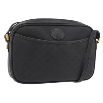 Gucci Pre-owned Cross Body Bags, female, Black, Size: ONE SIZE Pre-owned Vintage Micro Small GG Canvas Shoulder Bag