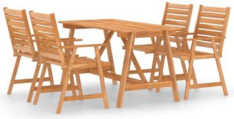 vidaXL Juego De Comedor Para Jard&iacute;n 5 Piezas Madera Maciza De Acacia Vidaxl