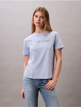 Calvin Klein Jeans Calvin Klein Womens Classic Dot Logo Tee - Blue - XS