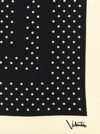 Valentino Garavani Polka-Dot Silk Scarf - Black