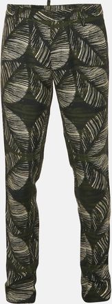 Dsquared2 Green Tropical Print Crepe Trousers