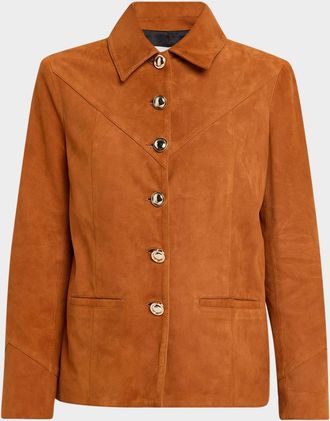 Rosetta Getty Suede Shirt Jacket