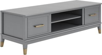 CosmoLiving by Cosmopolitan Mueble de tv con 2 puertas en efecto de madera gris