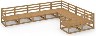 vidaXL Juego De Muebles De Jard&iacute;n 9 Piezas Madera Maciza De Pino Vidaxl