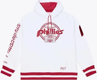 Mitchell & Ness Mens Mitchell & Ness White Philadelphia Phillies Cooperstown Collection Fleece Hoodie at Nordstrom, Size X-Large