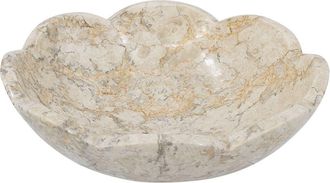 R16 Home Scalloped Marble Decorative Bowl in Cream/Gold at Nordstrom Rack