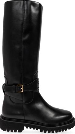 Valentino Garavani Leren Laarzen - Dames - Hoge Laarzen - Zwart - 40 EU - Leer - Schoenen