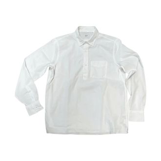 Aspesi Casual Shirts, male, White, Size: 2XL Double Shirt Cotton
