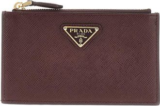 Prada Saffiano leather cardholder pouch Woman One Size