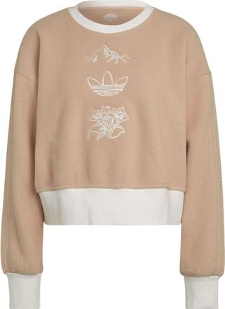 adidas (WMNS) adidas Graphic Polar Fleece Sweatshirt Asia Sizing Beige HM1607