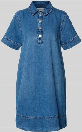 Moss Copenhagen Knielanges Jeanskleid mit Druckknopfleiste Modell Turo Alena in Jeansblau, Gr&ouml;&szlig;e XL