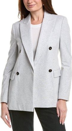 Brunello Cucinelli Silver Double-Breasted Blazer, Brand Size 36 (US Size 2)