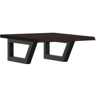 vidaXL Vidaxl - Estante De Lavabo De Pared De Acero Y Madera Maciza De Roble