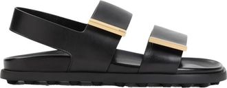 Tod's Black Leather Sandals