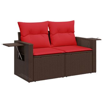 vidaXL Vidaxl - Divano Da Giardino Con Cuscini A 2 Posti Marrone In Polyrattan