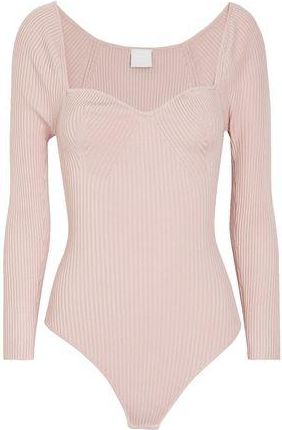 8 by YOOX RIB HEART NECK KNIT BODYSUIT