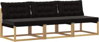 vidaXL Sof&aacute; Intermedio De Exterior 3 Plaza Madera De Acacia S&oacute;lida Vidaxl