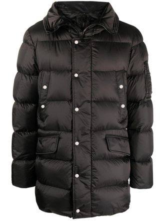 Moorer padded press-stud fastening coat - men - Polyamide/Polyester/Polyamide/Feather - 46 - Black