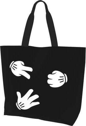 AOOEDM Hands Rock Paper Scissors Ladies Canvas Tote Reusable Shopping Bag