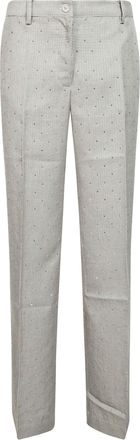P.A.R.O.S.H. Pied-&agrave;-Poule Strass Straight-Leg Pants