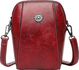 Generic Womens Messenger Bag - All Fits Leather, Phone Purse, Lightweight Shoulder Organiser, Cell Bag for Shopping Travel and Dating, Carry Button, Glasses P