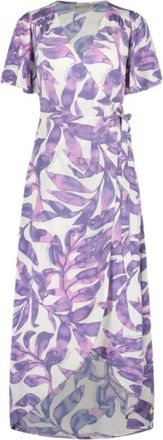 Fab By Fabienne Chapot Archana Wrap Jurk - Dames - Zomerkleedjes - Paars - S - Leer - Kleedjes