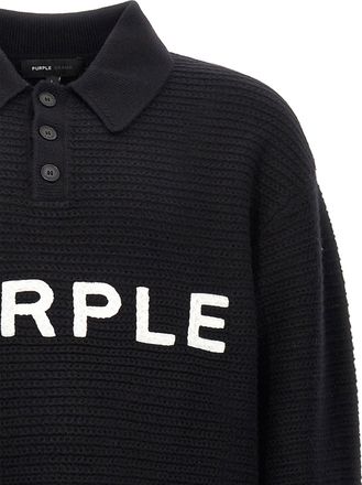 Purple Wool Mens Cardigan