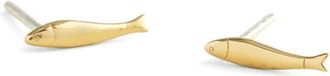 Madewell Demi-Fine Fish Stud Earrings in 14K Gold at Nordstrom