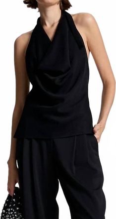 A.L.C. Eliana Crepe Halter Blouse Top In Black