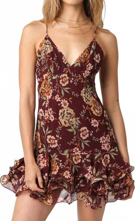 Olivaceous Lucy Mini Dress In Marsala Peach
