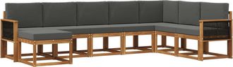 vidaXL Conjunto De Sof&aacute;s De Exterior 8 Uds. Natural Y Antracita Vidaxl