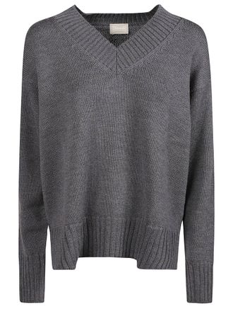 Drumohr Relaxed Fit Deep V-Neck Merino Sweater