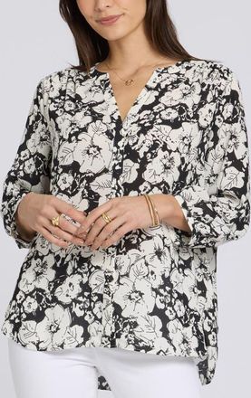 NYDJ Pintuck Top in Poignant Poppys at Nordstrom, Size X-Small