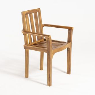 ED&Egrave;N JARD&Iacute; Sill&oacute;n para terraza apilable de madera de teca 61x50x88 cm