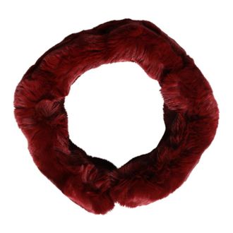 Dolce & Gabbana Lamb Fur Collar Neck Wrap 50cm x 8cm Scarf - male - Dolce & Gabbana - Winter Scarves - Red - ONE SIZE - Accessories