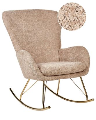 Beliani Mecedora boucl&eacute; beige