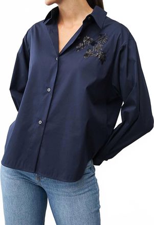 0039 Italy Elsa Fancy Blouse In Navy