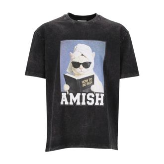 Amish T-Shirt Oversize Rich Cat - - Tops - Uomo - Nero - S