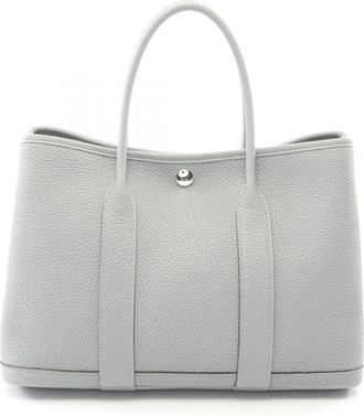 Herm&egrave;s Gray Negonda Leather Handbag Tote Bag (Pre-Owned)