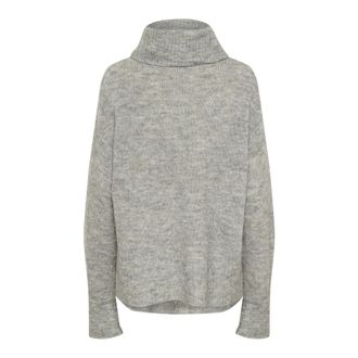 Part Two Leahspw Pu Strik 30309508 - Dames - Coltruien - Grijs - XL - Wol - Truien & Vesten