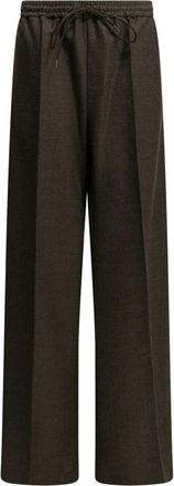 Max Mara Pantone Wide-Leg Broeken - Dames - Broeken - Bruin - Maat: 2XS Wol
