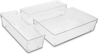 Sorbus Clear Drawer Organizer 3Pc Set
