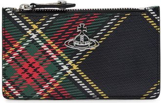 Vivienne Westwood Tartan-print Leather Card Holder - Multicoloured - One Size