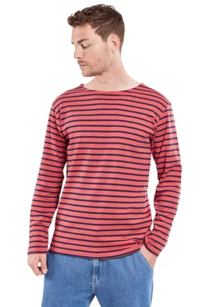 Armor Lux Armor Lux Mens Houat Heritage Sailor Sweater, Cardinal/Navy Deep, XXL